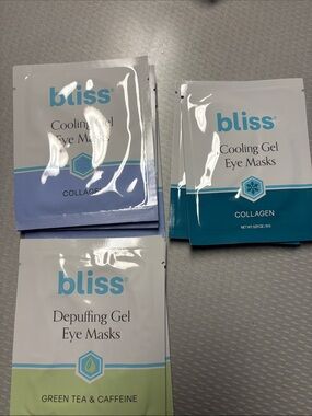 Bliss- de puffing,and cooling collagen eye masks Lot of 12. 4 each
